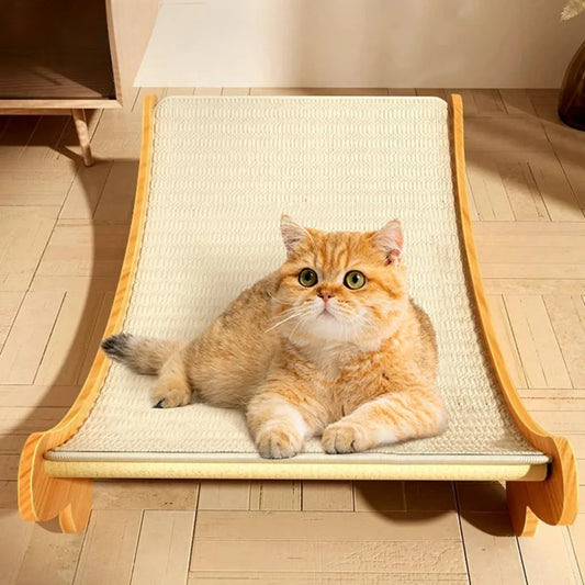 Kit de Arranhador de Madeira para Gatos - Cama, Arranhador e Brinquedo Multifuncional